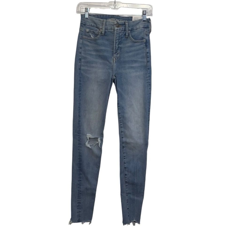 New with tags American Eagle Next Level Stretch super Hi-Rise Jegging raw hem 0